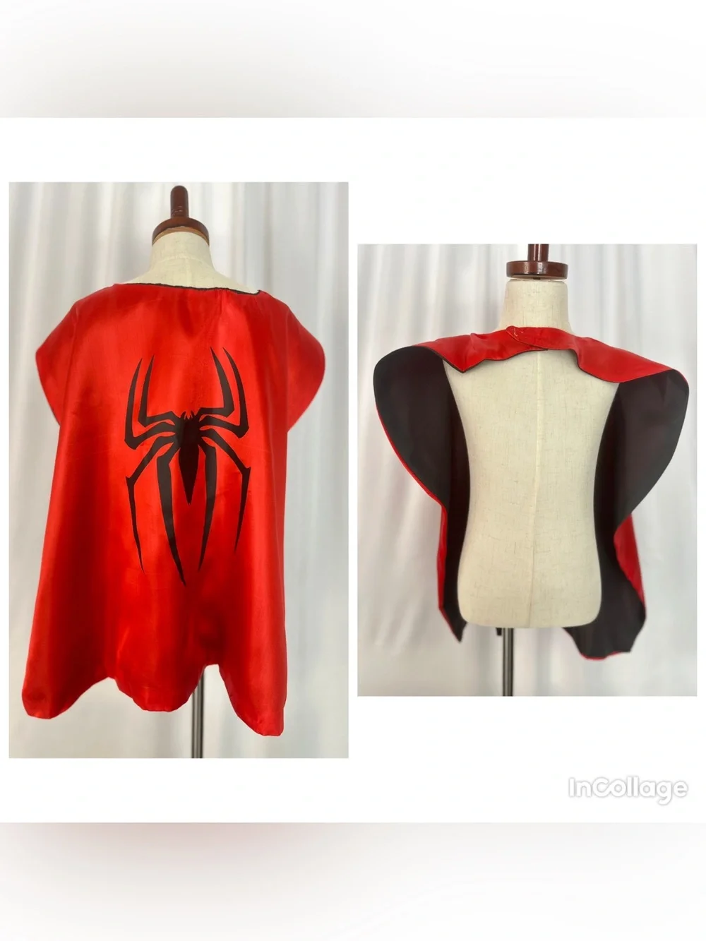 Set of 3 Reversible Kids Superhero Capes – Spider, Bat & Lightning (1431)